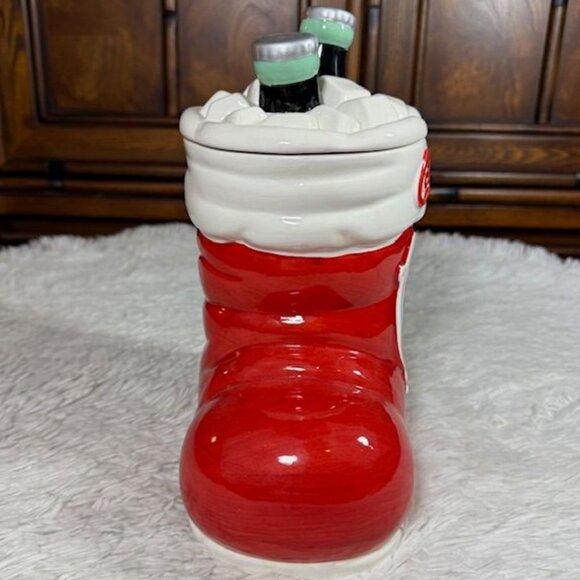 Vintage Coca-Cola 75th Anniversary Santa Boot Stocking Coke on Ice Cookie Jar - Picture 6 of 13